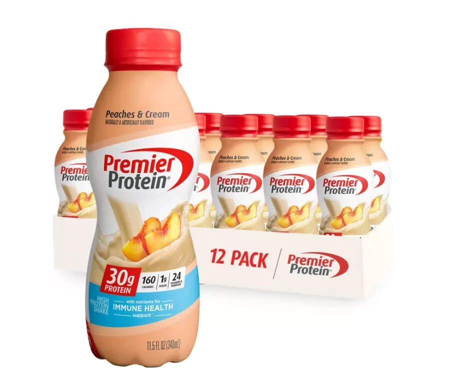 Premier Protein Shake, Peaches & Cream, 30g Protein, 11.5 fl oz, 12 ct