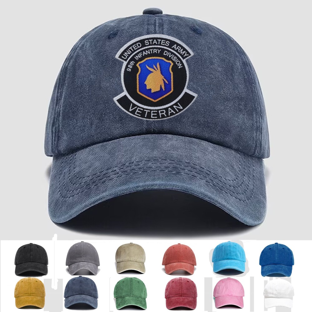 US Army 98th Infantry Division Veteran Custom Embroidered Trucker Hat Gift