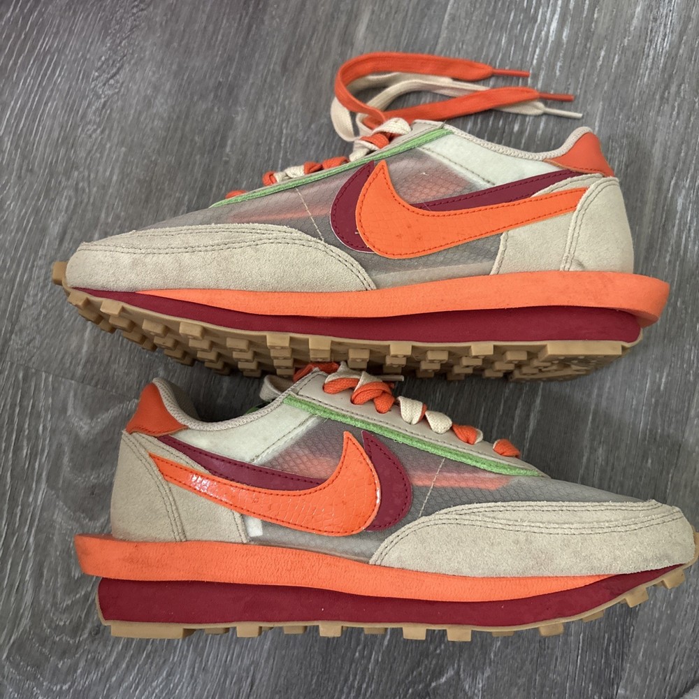 Size 7 - Nike sacai x Clot x LDWaffle Net Orange Blaze