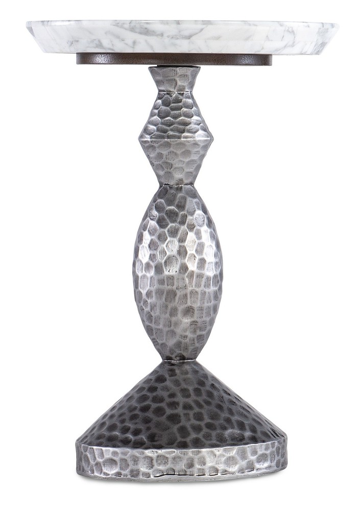 Hooker Furniture 16-inch Silver Melange Marble Veneer Top Side Table