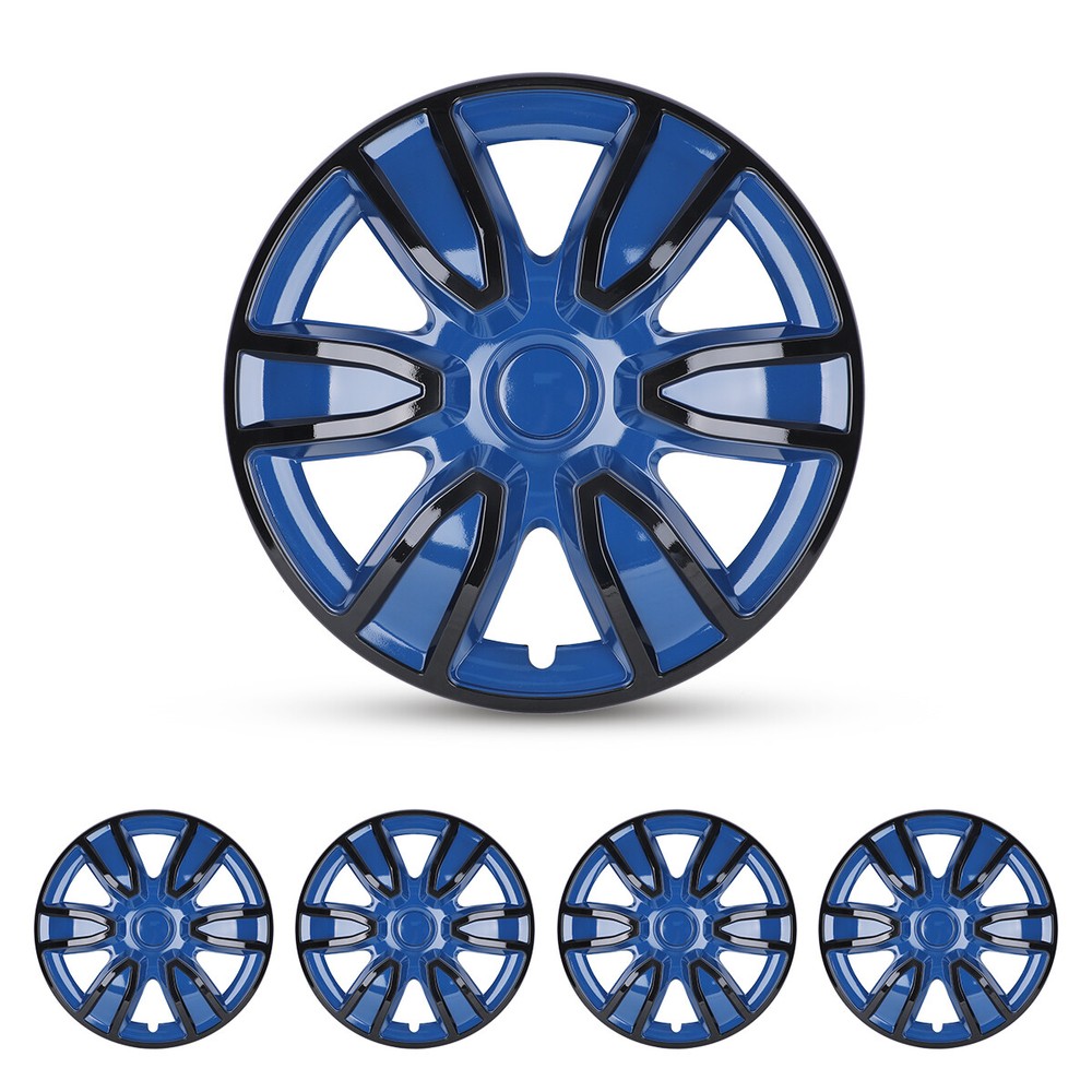 4PCS 14-inch Blue Snap-On Wheel Covers for R14 Tires & Steel Rims