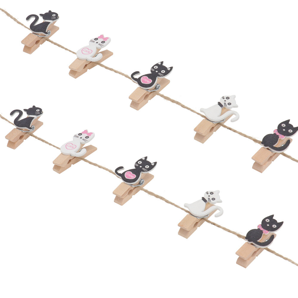 10 Pcs Lovely Wooden Pegs Photo Clips Note Memo Holder Craft Clips Ornaments