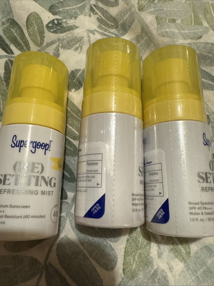 3 count Supergoop Resetting Refreshing Mist SPF 40 Sunscreen 1oz (3 oz total)