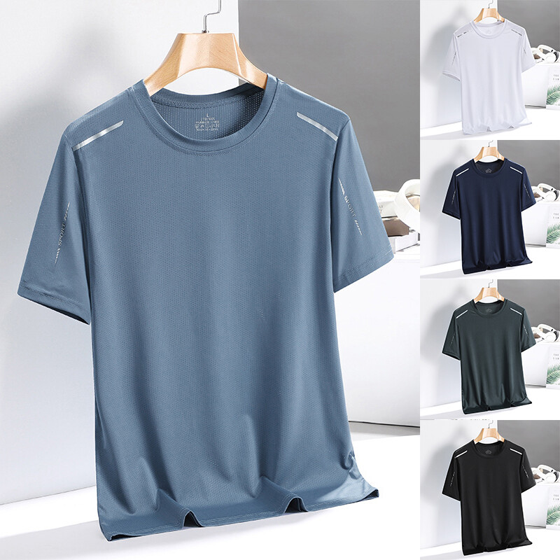 ☆Mens Short Sleeve Muscle T-Shirt Tee Slim Fit Gym Fitness Workout Tops Blouse