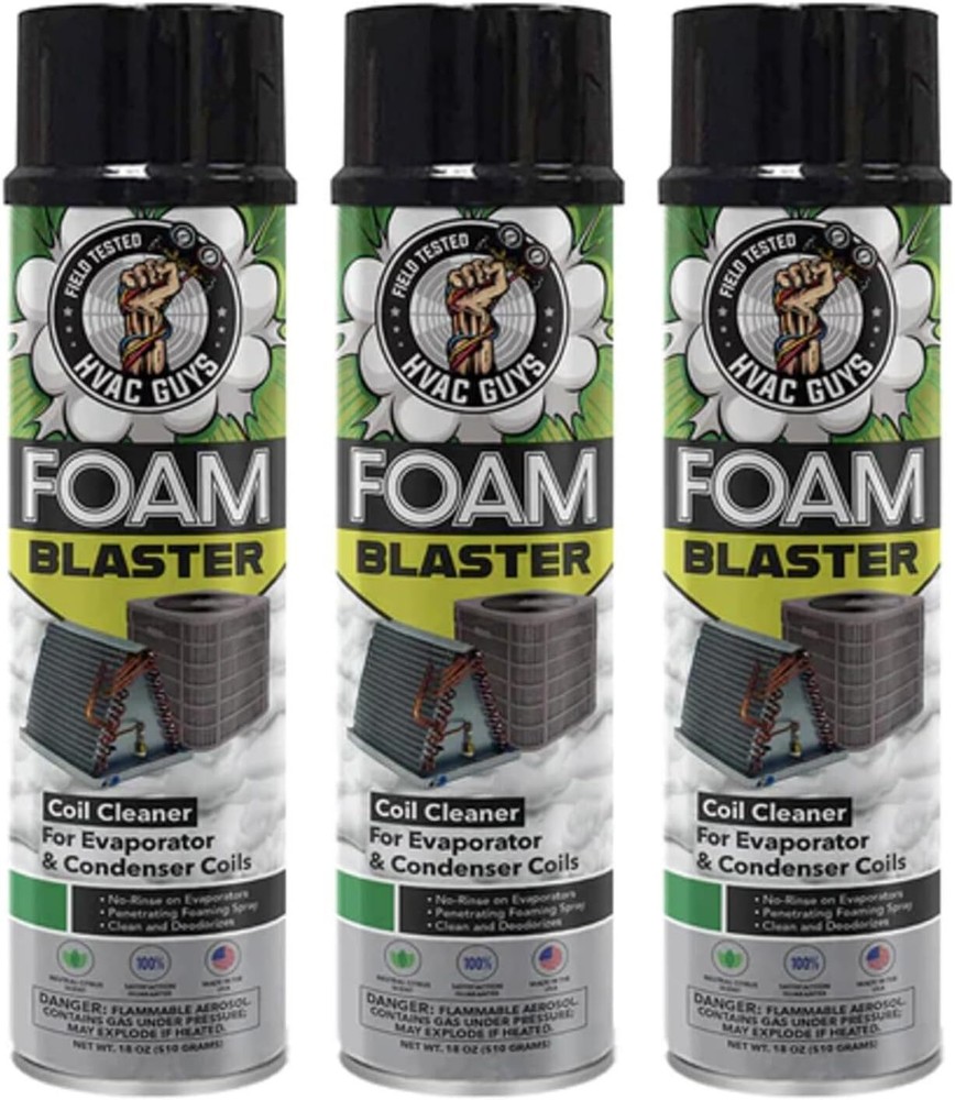 HVAC GUYS Foam Blaster Air Conditioner Cleaner 3-Pack - AC Coil Cleaner Foa...