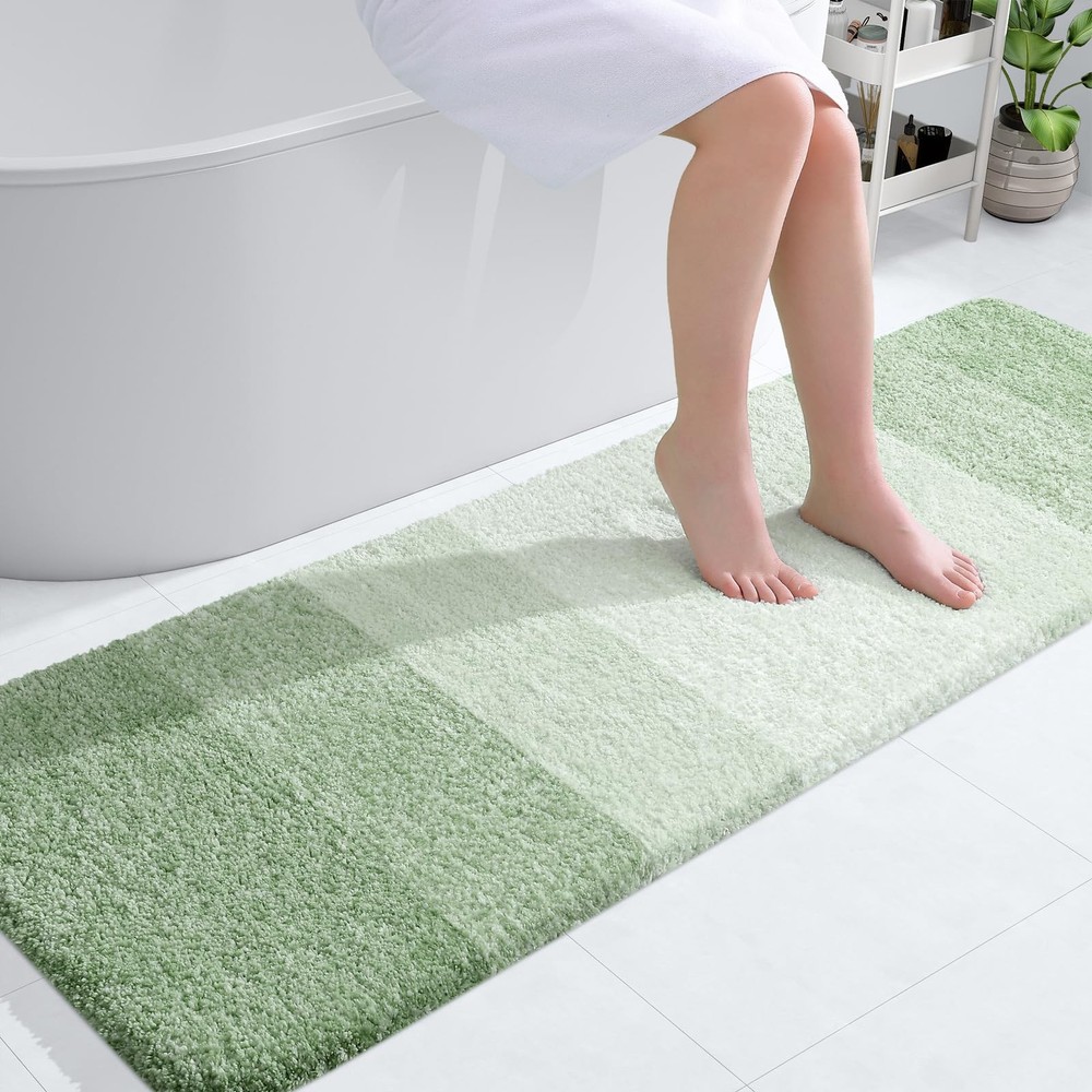 Bathroom Runner Rugs 59x20, Extra Soft Absorbent Microfiber Bath Rugs, Rubber...