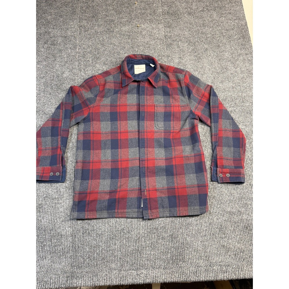 Weatherproof Vintage Mens Large Red Plaid Fleece Lined Flannel Shirt Jacket