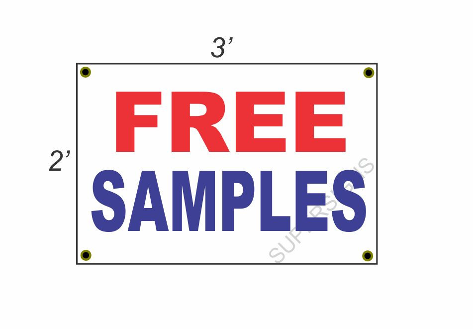2x3 Red White Blue Banner Sign with Free Samples Discounted Size Price