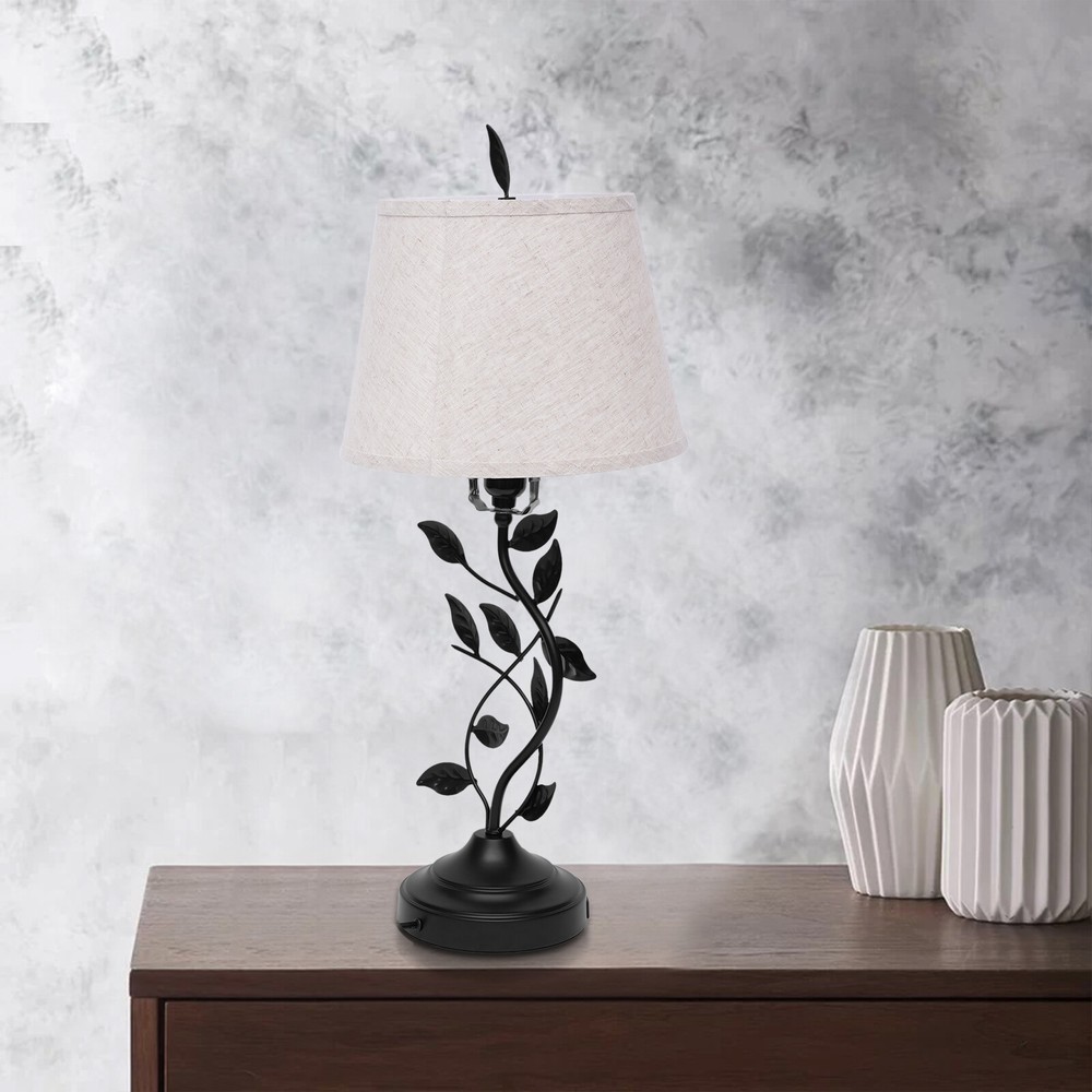 Elegant E26 Table Lamp with Dual USB for Nightstand or Desk