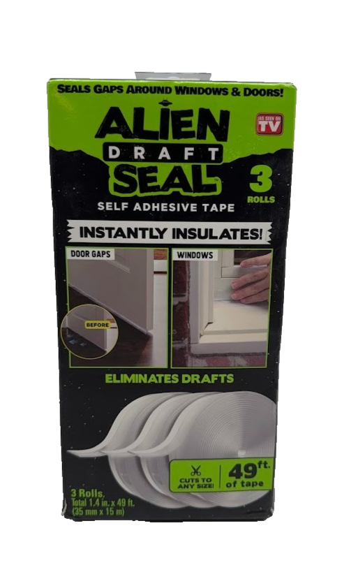 Alien Seal 1.4 in. x 49 ft. Transparent Anti-Draft Insulation Seal Tape 3 pack