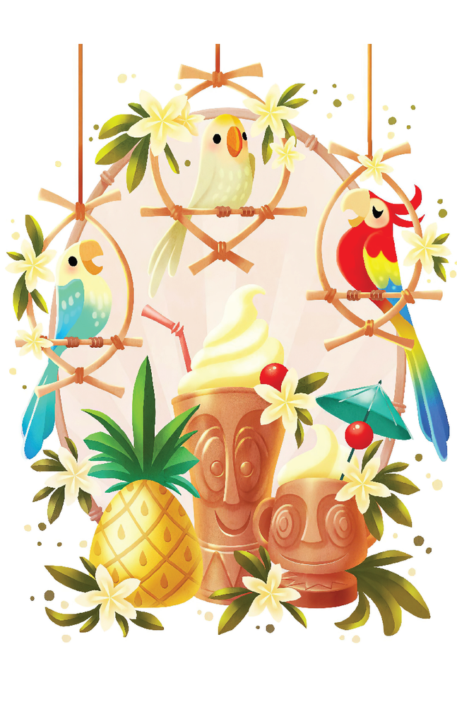 Disney Enchanted Tiki Room Birds Art Print 13x19 Satin Finish Poster
