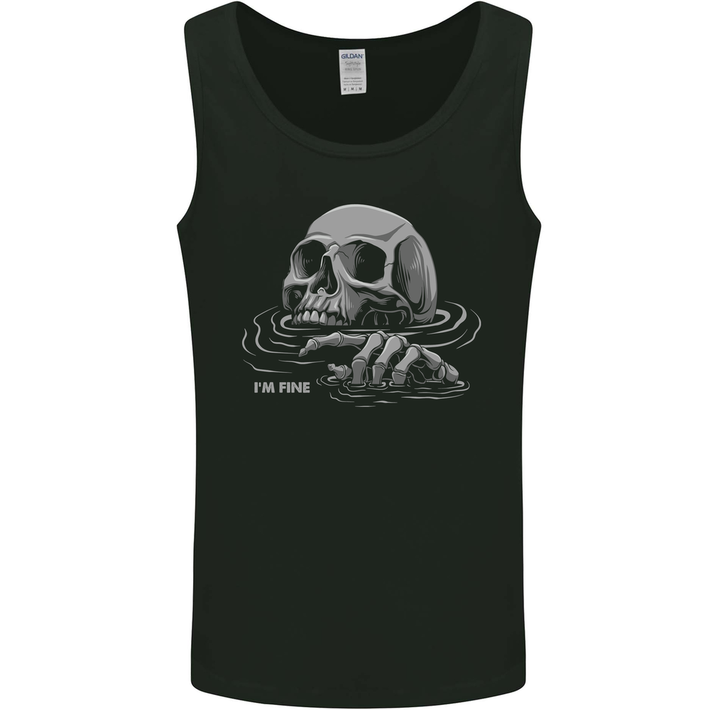 Drowning Skull Im Fine Mens Vest Tank Top