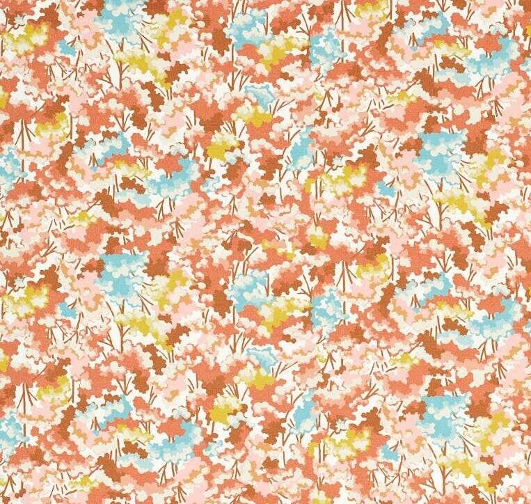 Harlequin Tree Tops 3.05m Curtain Fabric in Baked Terracotta Azul Honey