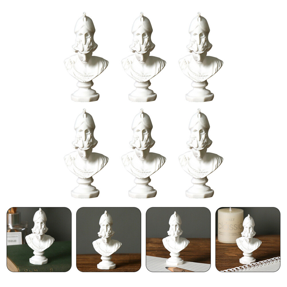 6 Pcs Athena Statue Decorative Table Desktop Bust Household Mini
