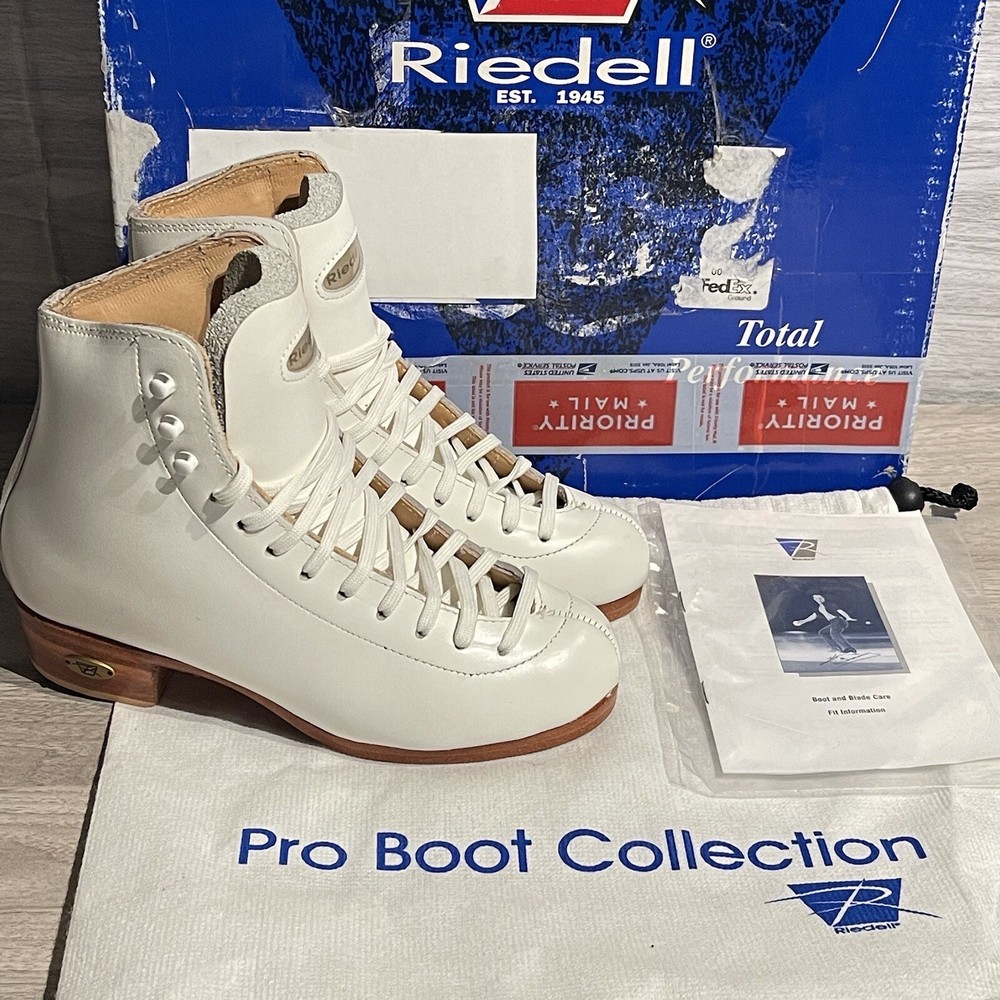 Riedell Model 75 Gold Star Figure Ice Skate Boots Only Girls Size 2 AA/AAA $579