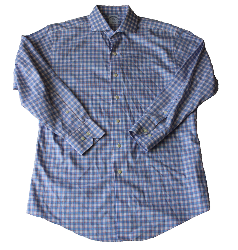 NWOT Brooks Brothers Regent Men's Button Up Shirt Size 16-2/3 Blue Red Check