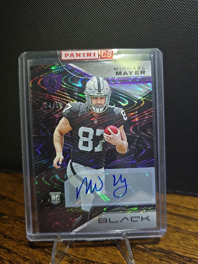 2023 Panini Black - Rookies Michael Mayer (RCA) Royal Rookie Auto Raiders /50