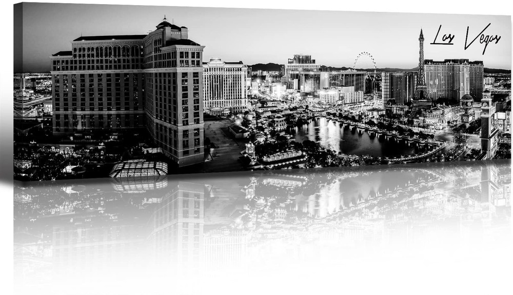 Las Vegas Skyline Wall Art for Living Room American Cityscape Canvas Prints B...