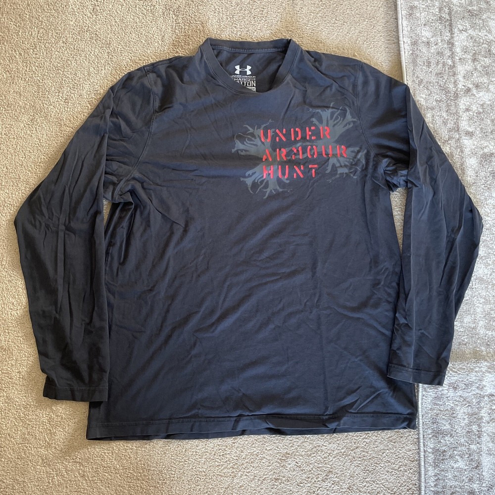 Under Armour Hunt Slate Mens Large Charged Black Antler Short Sleeve T-Shirt