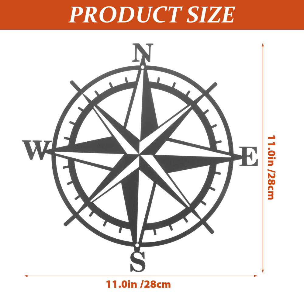 Home Decor Dinner Bell Outdoor Metal Compass Wall Hanging Ornament Mount