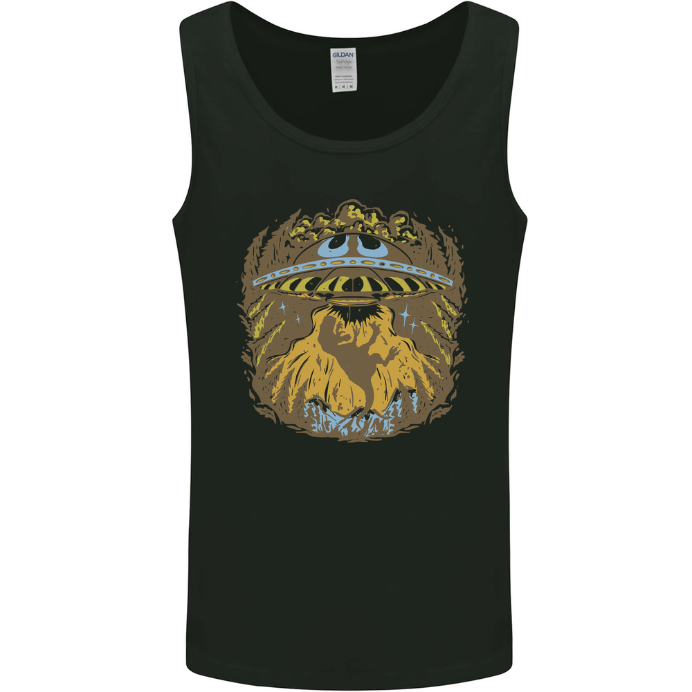 Dinosaur Abduction Aliens UFO T-Rex Mens Vest Tank Top