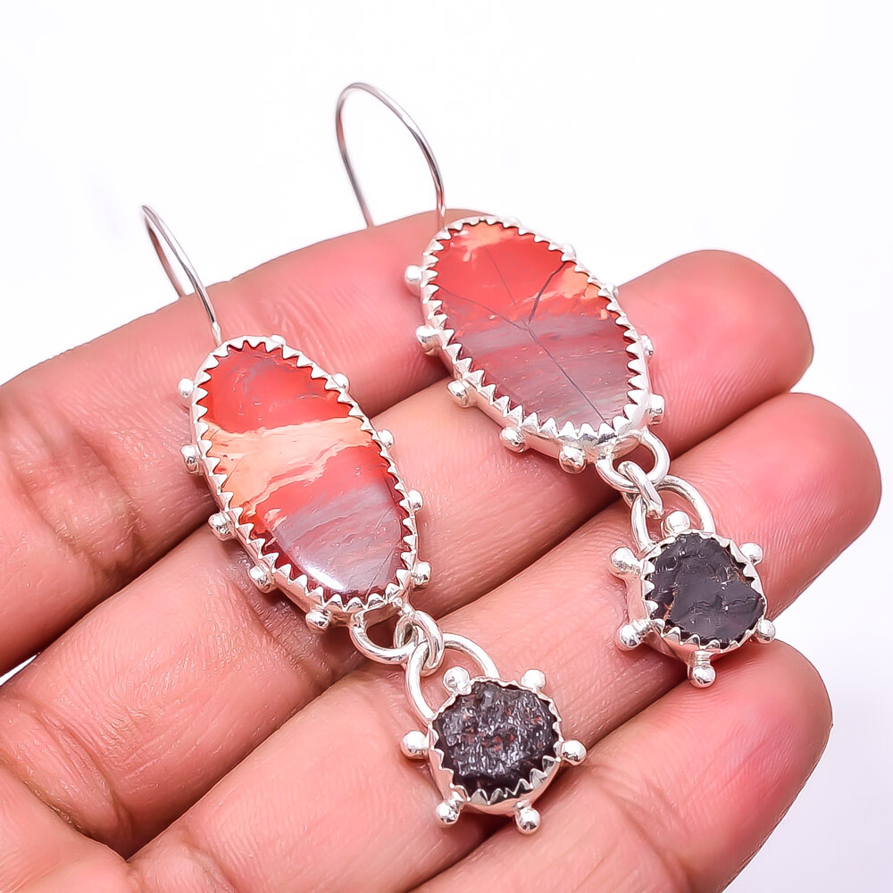 Natural Snake Skin Jasper 925 Sterling Silver Earring 2.34