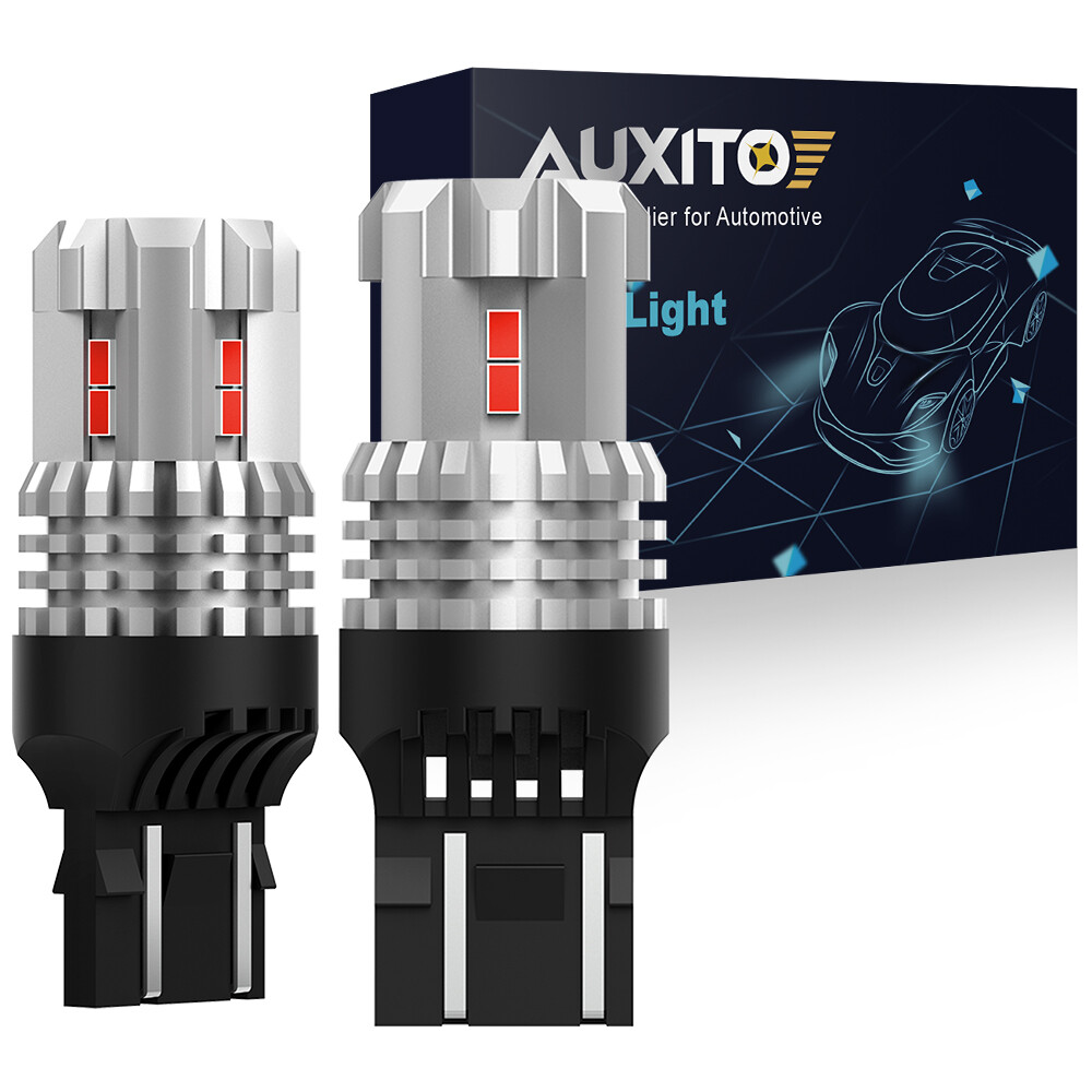 AUXITO 7443 7444 T20 Red LED Bulb for Brake Tail Parking Stop Light Bright Upgrade