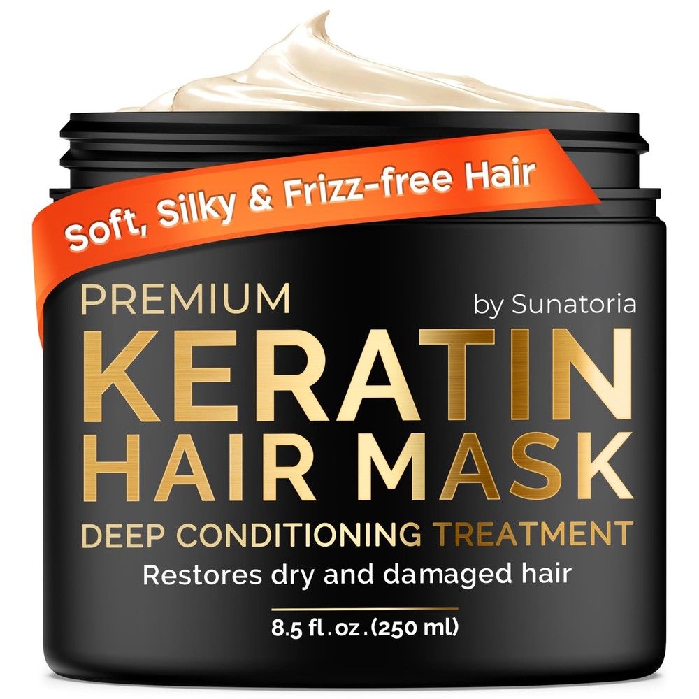 SUNATORIA Keratin Hair Mask - Deep Conditioner for Dry Damaged Hair - Hydrate...