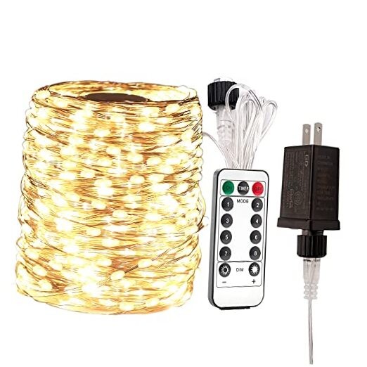 66FT Waterproof LED Fairy String Lights 200 Warm White Plug-In