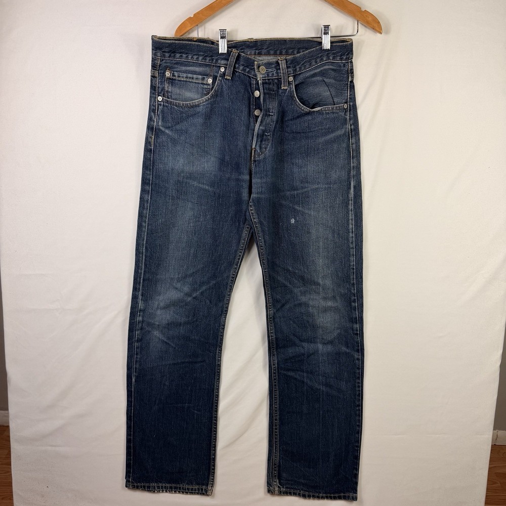 Levi's 758 Jeans Men's 31x32 Button Fly Regular Fit Medium Blue Wash Denim