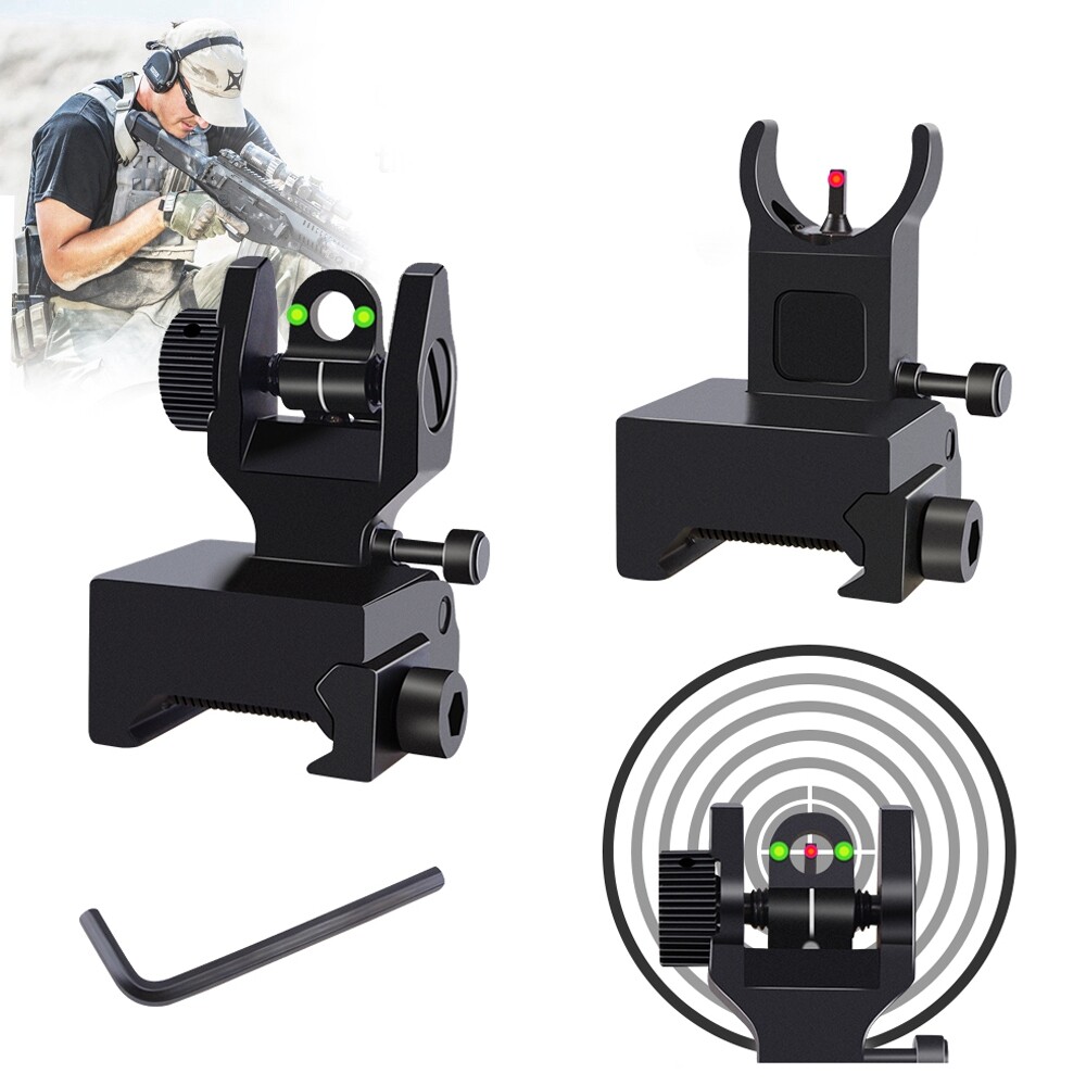 Low Profile Fiber Optic Flip-Up Sights for Picatinny Rails  