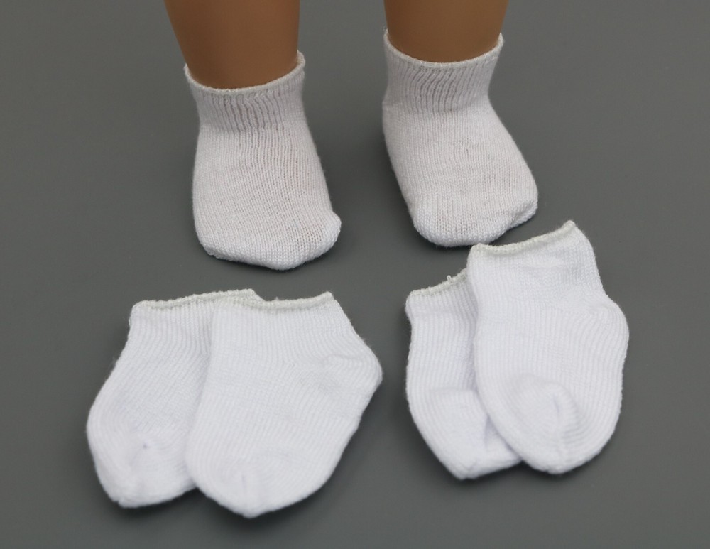 American Girl 3 pairs of white Socks for 18'' doll clothing