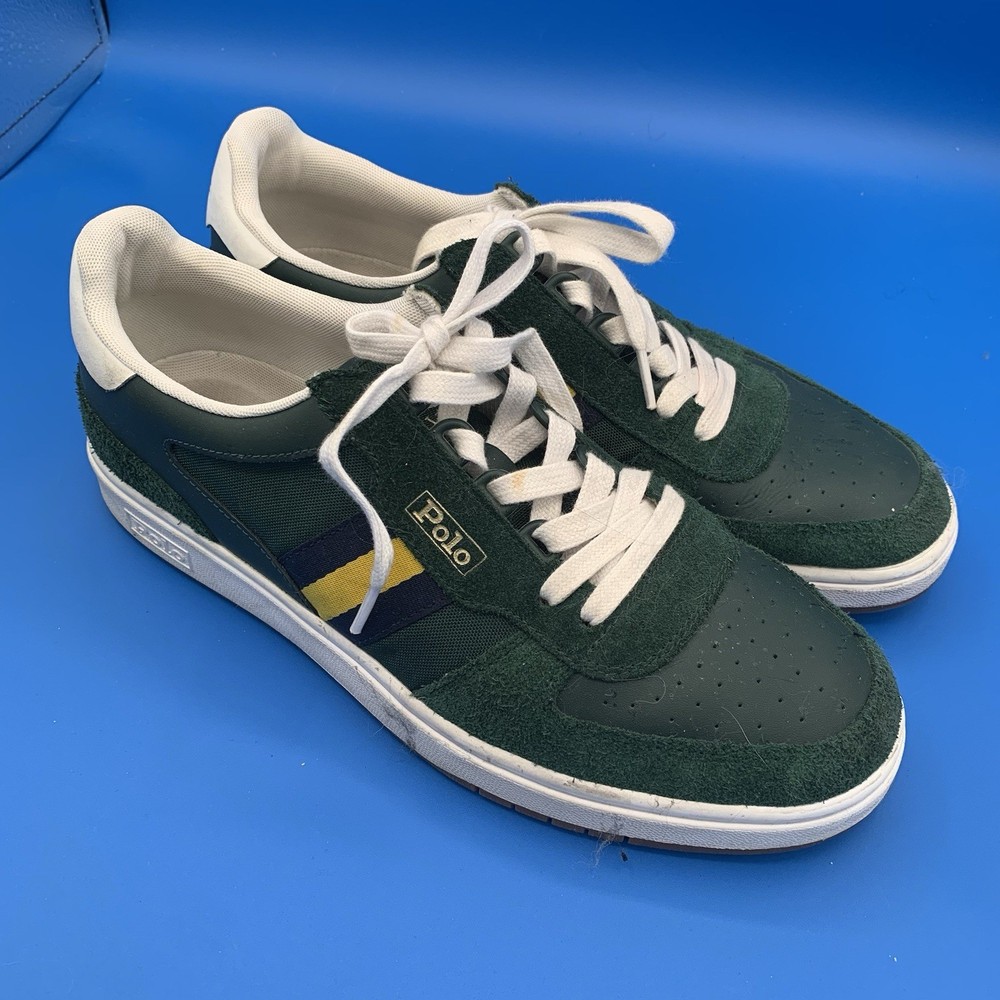 Polo Ralph Lauren US 10.5 Polo Court Leather/Suede Sneakers Green Shoes