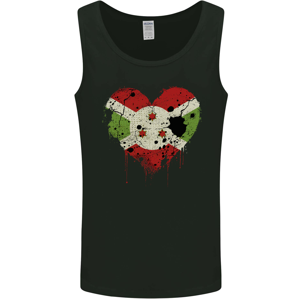 Love Burundi Flag Burundians Day Football Mens Vest Tank Top