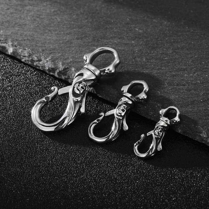 Stainless steel Skull Necklace Accessory Titanium steel cast keychain pendant
