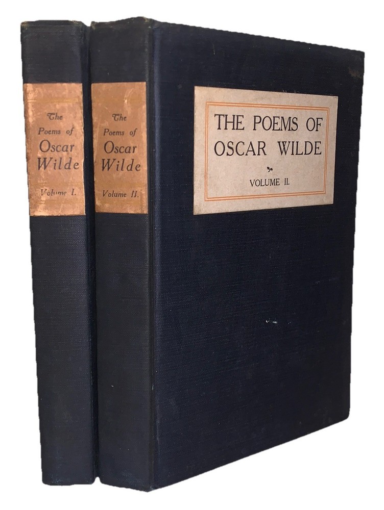 1906, 1st, THE POEMS OF OSCAR WILDE, 2 VOL, F. M. BUCKLES AND COMPANY, POETRY