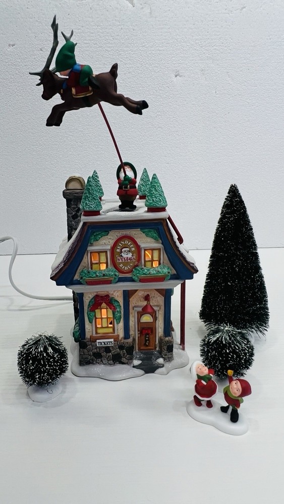 Dept 56 North Pole Series “Santa’s Reindeer Rides (Complete) 2002 Retired & NEW