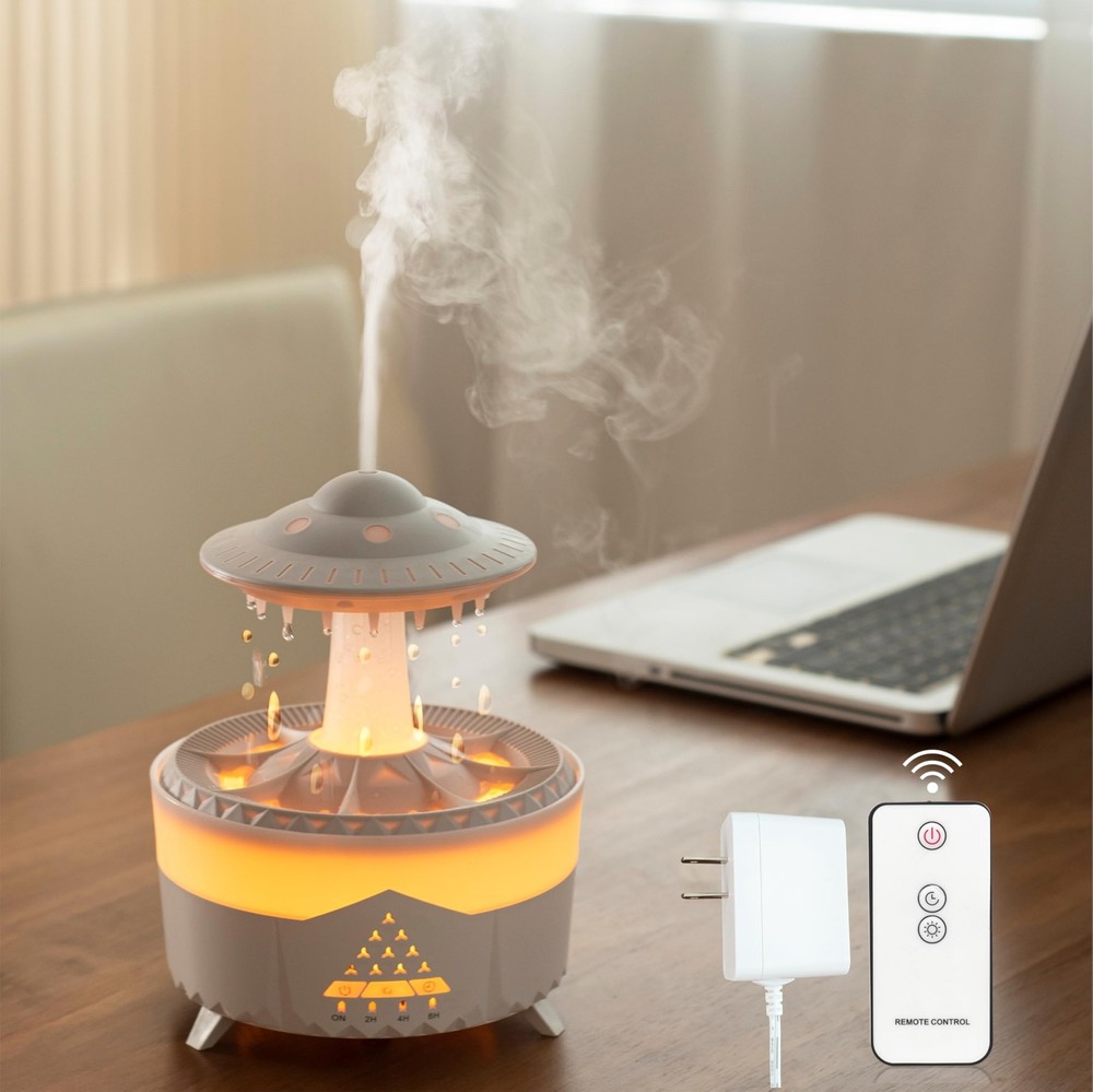 350ML UFO Raindrop Essential Oil Diffuser for Aromatherapy Cool Mist Humidifier