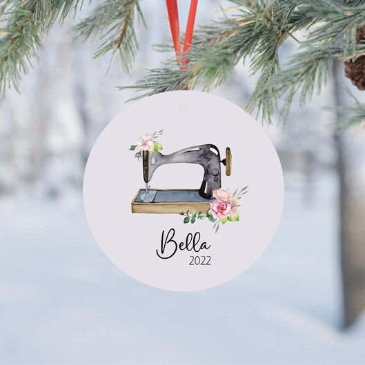 Personalized Sewing Machine Christmas Ornament