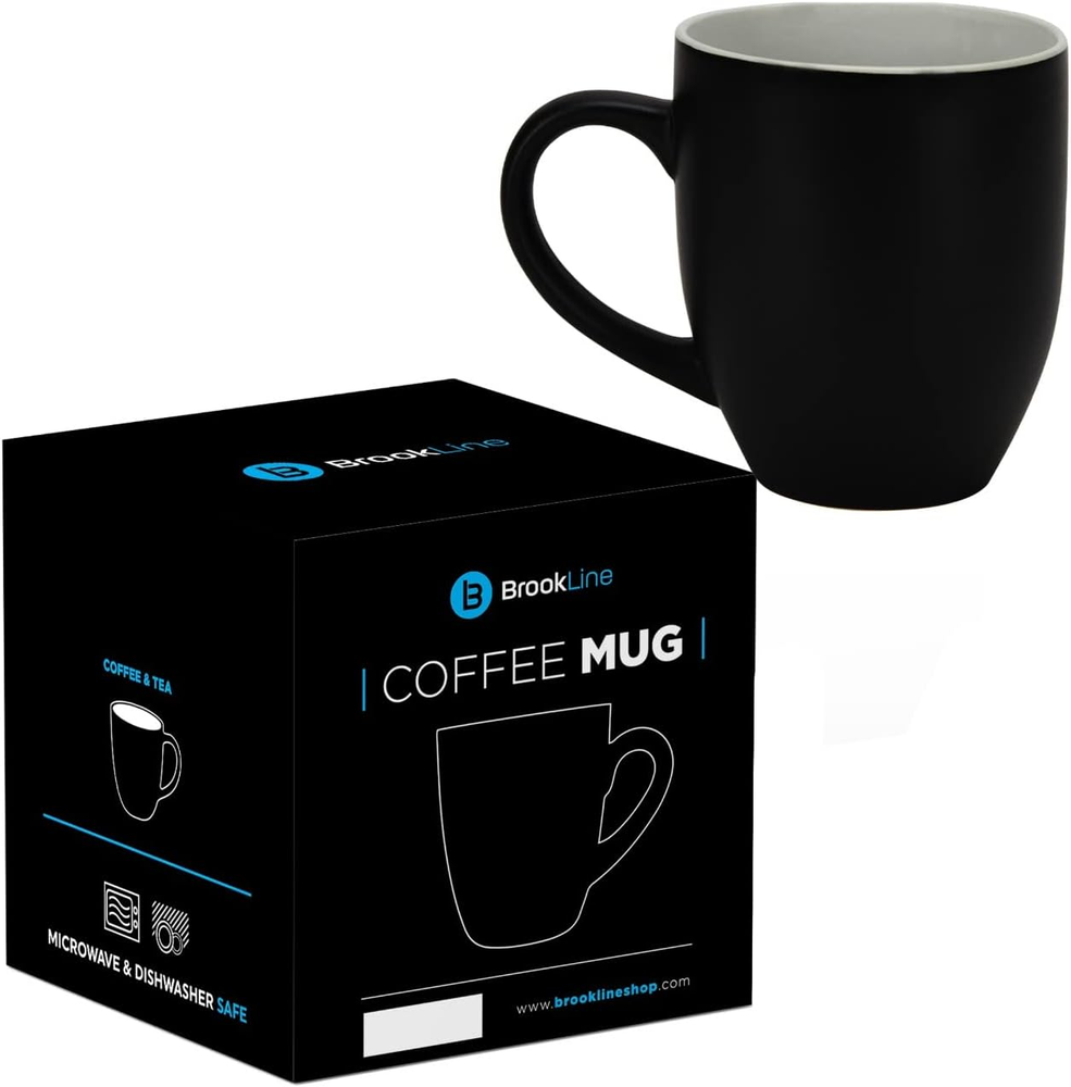 Ceramic Coffee Mug (16 Oz., Single Cup, Black) - Tea and Coffee Cups - Microwave