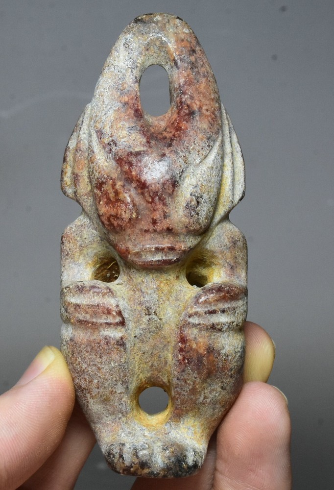 9CM Hongshan Culture Ancient Jade Carved Sun God Helios Amulet Pendant