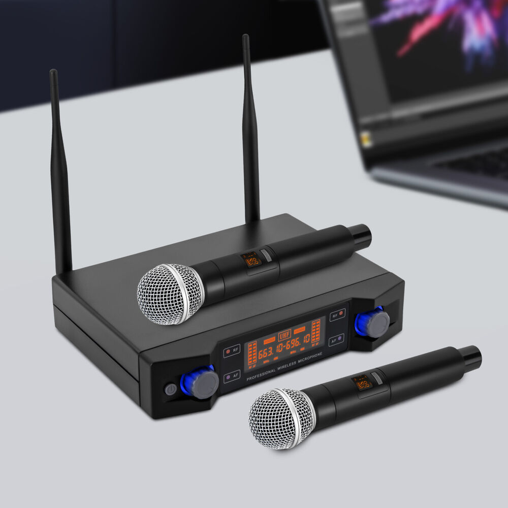 Professional Dual Wireless Microphone System for  SM58 Cordless Mic Set UHF