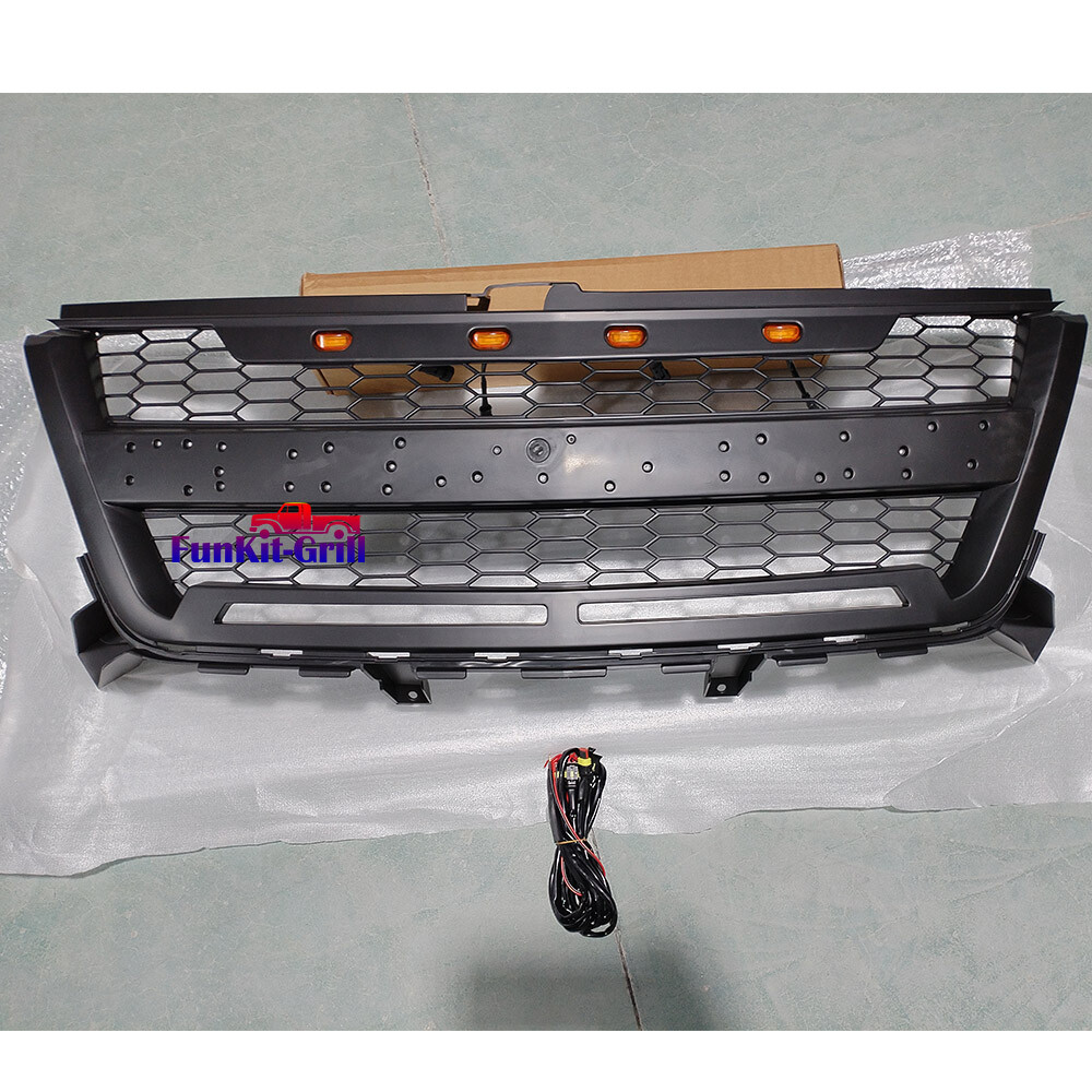 Front Grille Fit for  Colorado 2016-2020 with Letters and 4 LED Amber Lights