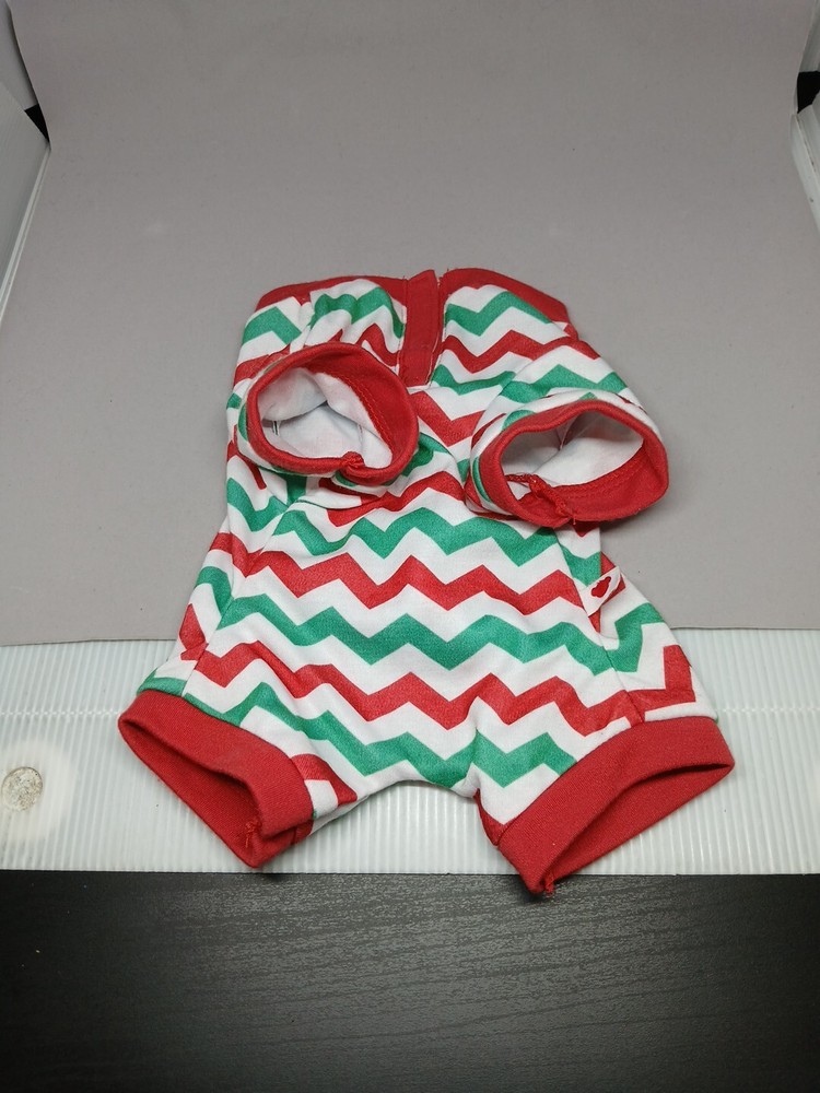 Build A Bear Merry Mission Red Green Chevron Reindeer Sleeper Outfit