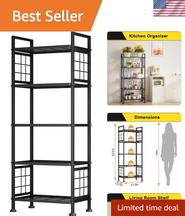 Heavy Duty 5-Tier Steel Garage Shelving Unit for Laundry Kitchen Storage