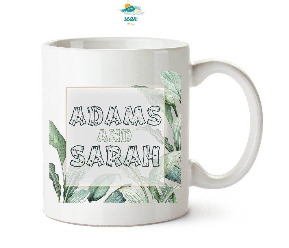 Personalized Mug Custom Leaf Name Cup Gift For Friends Coffee Mug Gift For Him
