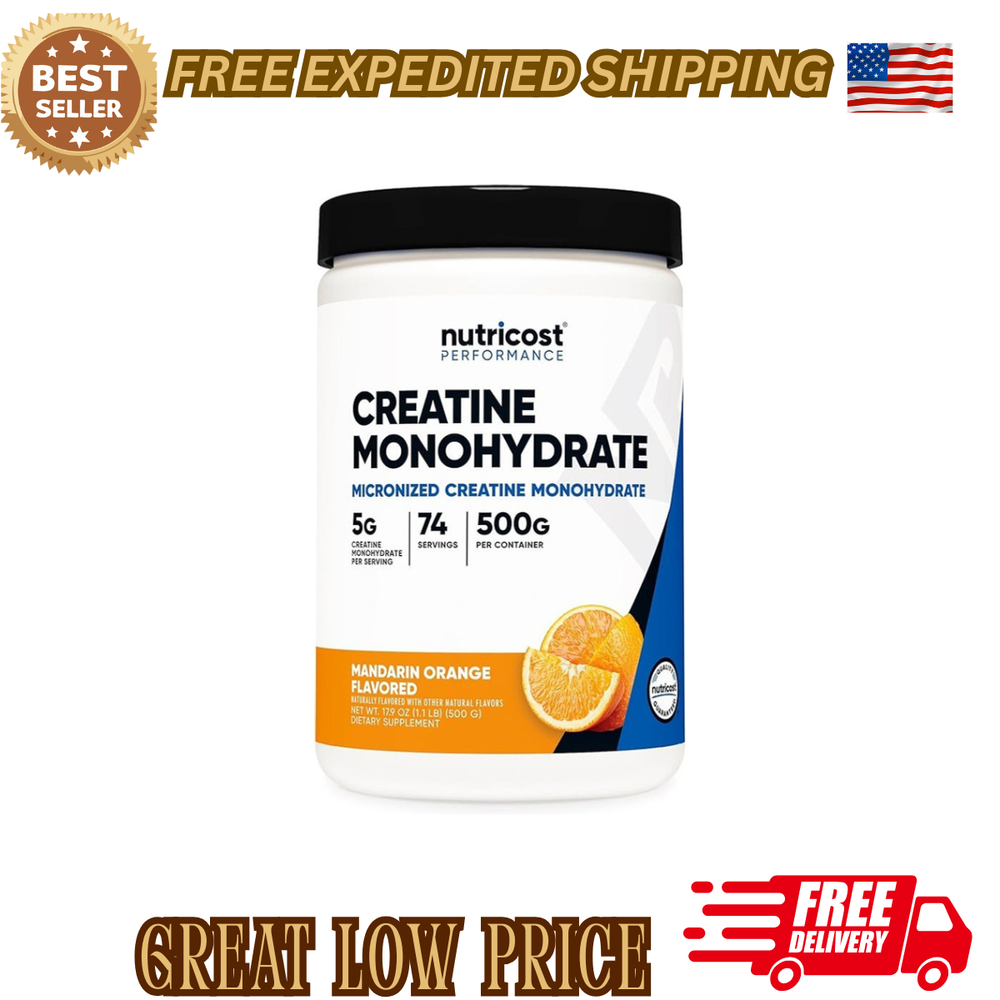 Nutricost Creatine Monohydrate Powder (500G) (Mandarin Orange)