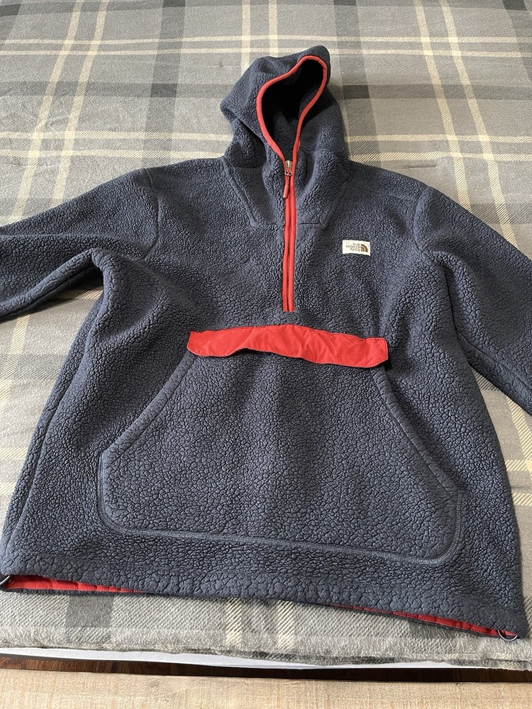North Face Campshire Fleece Hoodie in Navy Size Large