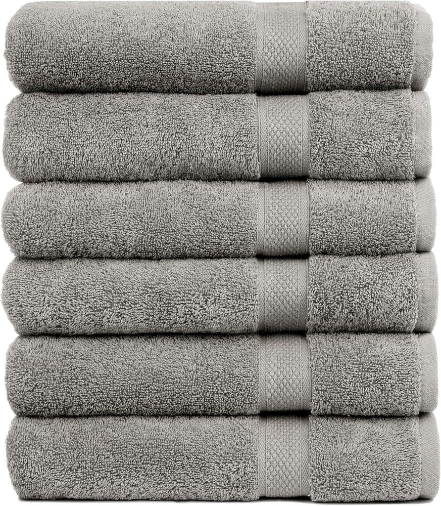 Luxury 6-Piece Cotton Bath Towel Set 24x50 515 GSM Lightweight
