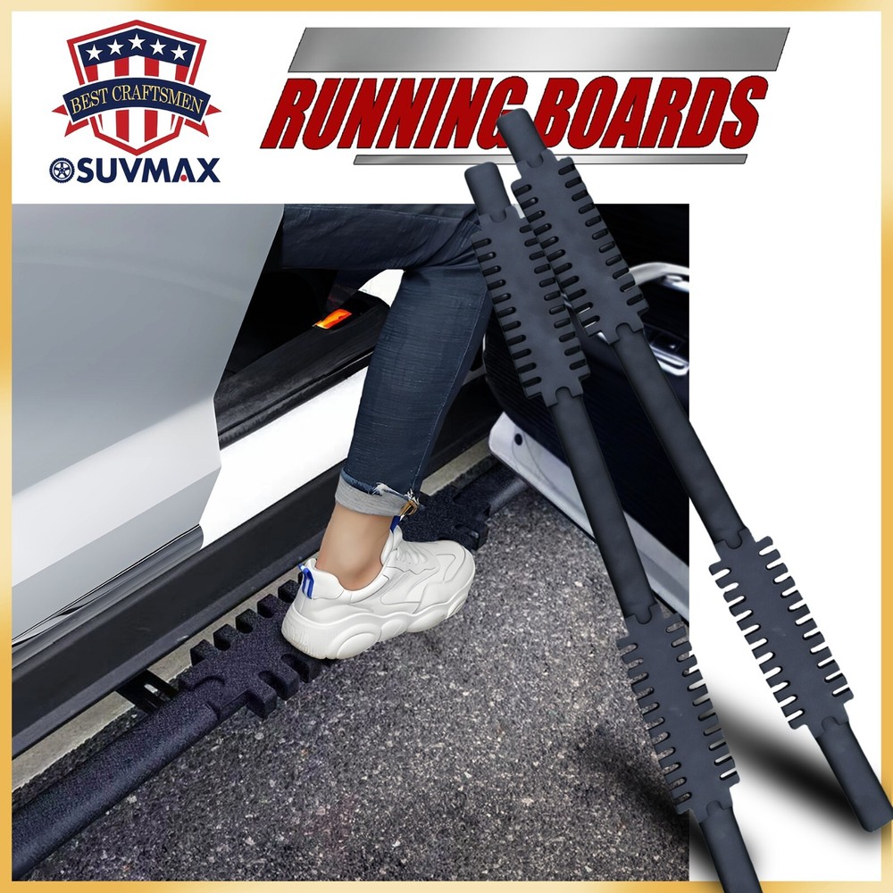 2020-2025 Ford Explorer Running Boards - Black Nerf Bars 2Pcs